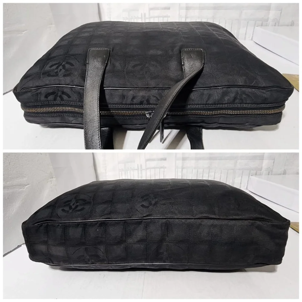Authentic Chanel Travel Ligne Laptop Case Black
